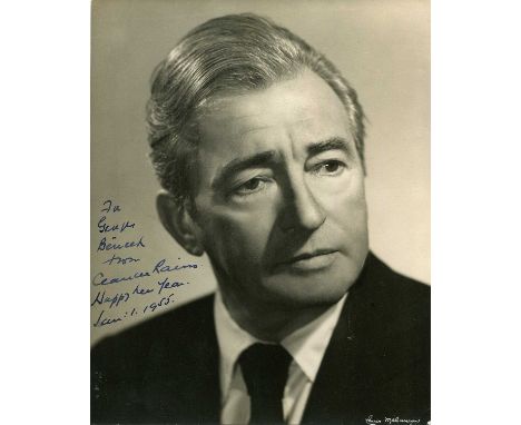 RAINS CLAUDE: (1889-1967) English Actor, famous for his role as Captain Renault in Casablanca (1942). Vintage signed and insc