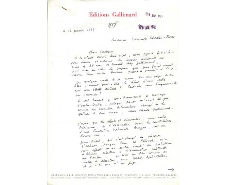 GENET JEAN: (1910-1986) French Novelist, Playwright, and political Activist. An unusual manuscript sentence in the hand of Ge