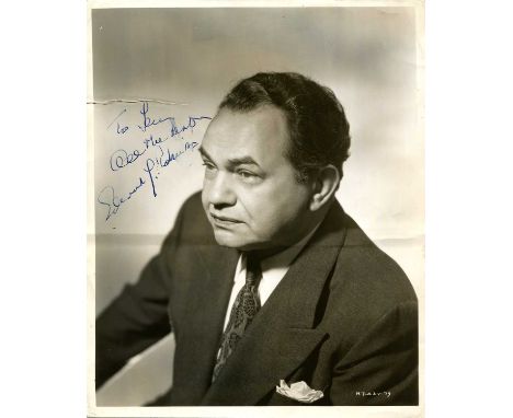 ROBINSON EDWARD G.: (1893-1973) Romanian-born American actor, Academy Award winner. Vintage signed and inscribed 8 x 10 photo