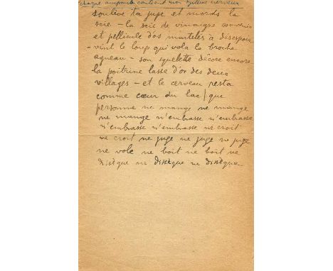TZARA TRISTAN: (1896-1963) Born Samuel Rosenstock, also known as Samyro. Romanian-French avant-garde Poet and Playwright. Tza