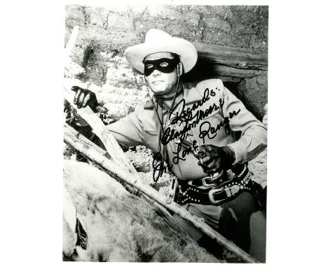 MOORE CLAYTON: (1914-1999) American actor who portrayed the fictional western character the Lone Ranger in the television ser