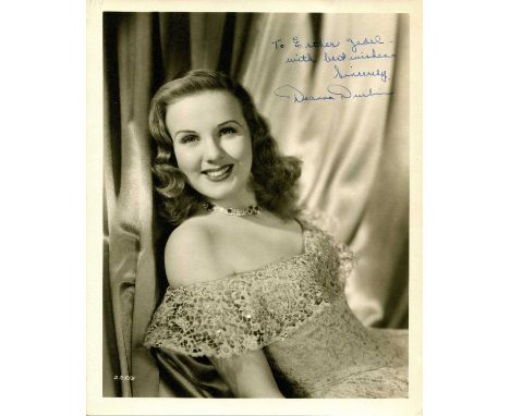 DURBIN DEANNA: (1921-2013) Canadian actress and singer, the recipient of the Academy Juvenile Award in 1938. A good vintage s