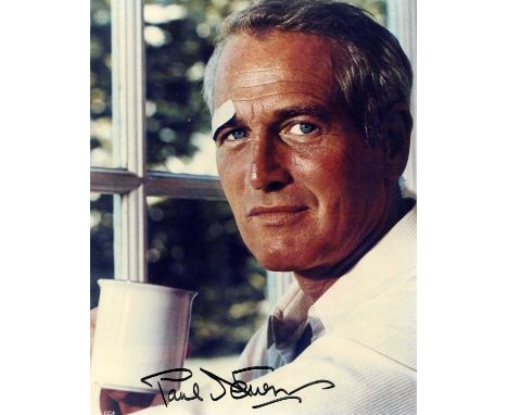 NEWMAN PAUL: (1925-2008) American actor, Academy Award winner. Signed colour 8 x 10 photograph of Newman in a close-up head a