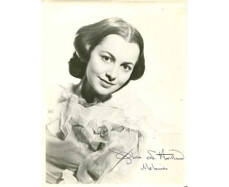 DE HAVILLAND OLIVIA: (1916-2020) British actress, Academy Award winner. Signed 8 x 10 photograph of De Havilland in a head an