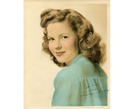 TEMPLE SHIRLEY: (1928-2014) American child actress, the recipient of a special Juvenile Academy Award. Vintage signed and ins