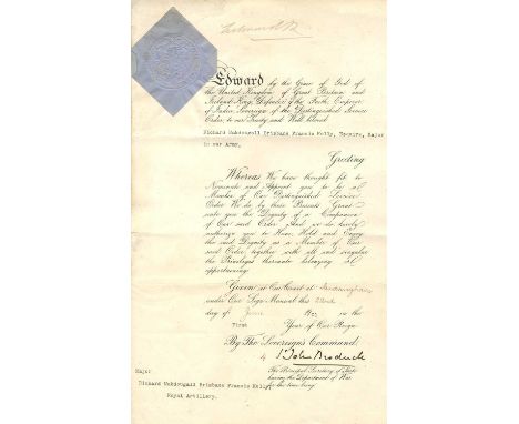EDWARD VII: (1841-1910) King of the United Kingdom 1901-10. D.S., Edward R, as King, at the head, one page, folio, Sandringha