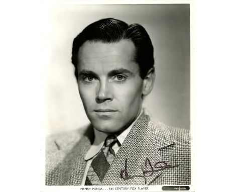 FONDA HENRY: (1905-1982) American actor, Academy Award winner. Signed 8 x 10 photograph, the vintage 20th Century Fox publici