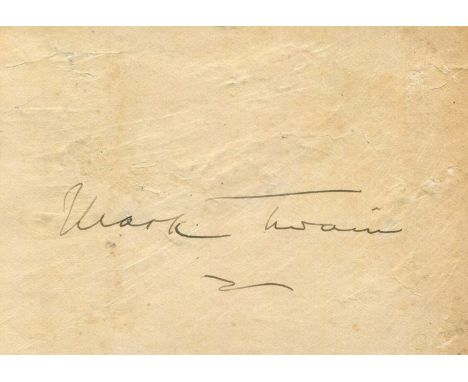 TWAIN MARK: (1835-1910) Samuel Langhorne Clemens. American writer and humourist. Vintage fountain pen ink signature (‘Mark Tw