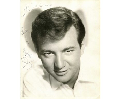 DARIN BOBBY: (1936-1973) American singer and musician. Scarce signed and inscribed 8 x 10 photograph, a close-up head and sho