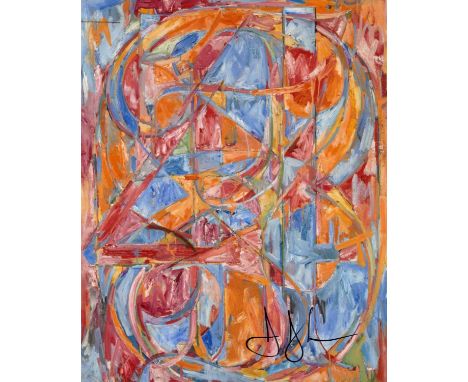 JOHNS JASPER: (1930- ) American painter. Signed colour 8 x 10 photograph, the image depicting the artist’s work entitled 0 th