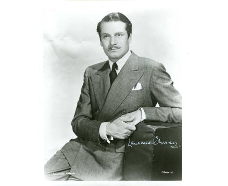 OLIVIER LAURENCE: (1907-1989) English actor, Academy Award winner. Signed 8 x 10 photograph, the image depicting the suave Ol