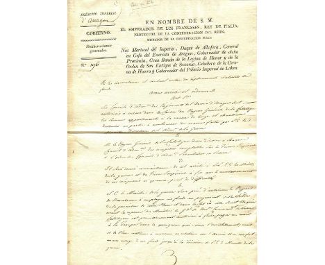 SUCHET LOUIS GABRIEL: (1770-1826) Marshal of France. Duc d´Albufera. One of the most brilliant of Napoleon´s Generals. D.S., 