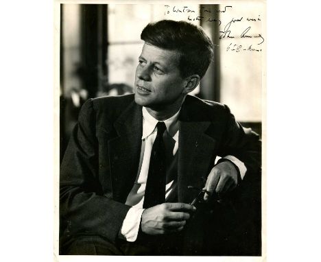 KENNEDY JOHN F.: (1917-1963) American President 1961-63. Assassinated. A good vintage signed and inscribed 8 x 10 photograph 