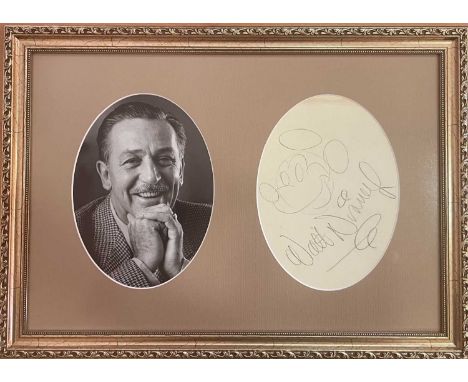 DISNEY WALT: (1901-1966) American animator, Academy Award winner. An excellent, original pencil drawing signed by Walt Disney