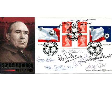 ENGLAND FOOTBALL: A commemorative cover issued by Benham in honour of the former England football manager Sir Alf Ramsey and 