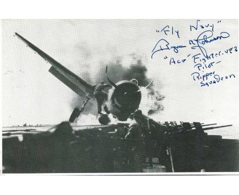 JOHNSON BYRON M.: (1920-2005) American Ensign with the United States Navy during World War II, pilot of the F6F-3 Hellcat air