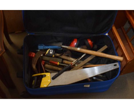 A suitcase and a quantity of assorted tools