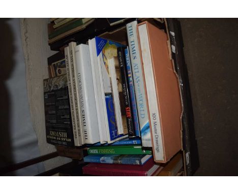 Box of books, Times Atlas, Master Drawings etc