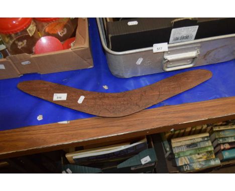 A carved Aboriginal boomerang