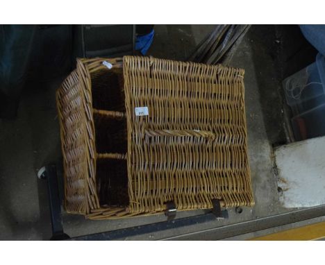 A wicker picnic hamper