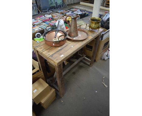A pine workshop bench