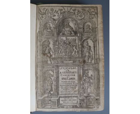 Stow, John - The Annales. "Annales, or a General Chronicle of England", with continuation by Edward Homes, folio, 19th centur