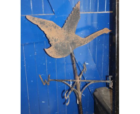 A blacksmith made wrought iron 'Goose' weather vane