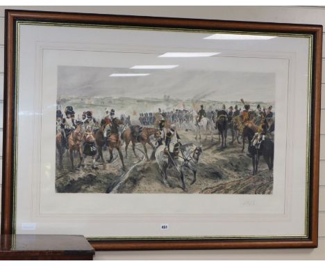 After Richard Caton Woodville, coloured print, '1815' (Napoleon at Waterloo), 60 x 93cm