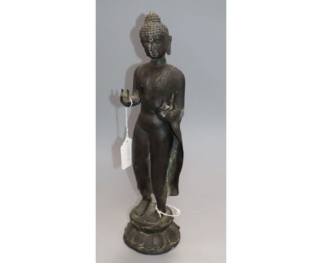 A Cambodian style spelter figure of Buddha height 41cm