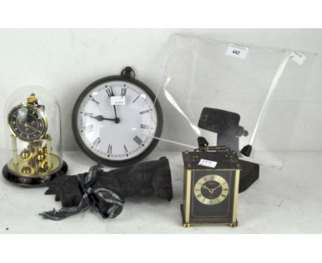 Assorted collectables, including a wall clock, Legend carriage clock, a Scottish terrier doorstop, skeleton clock and more