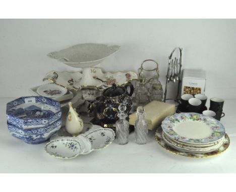 A collection of ceramics, including a Masons fruit stand, Goebel figure, Royal Doulton plate, Royal Albert 'Old Country Roses