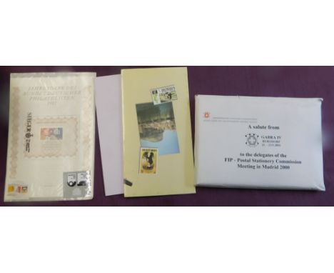 Worldwide 2000-20001 philatelic exhibition group of invitations and souvenirs