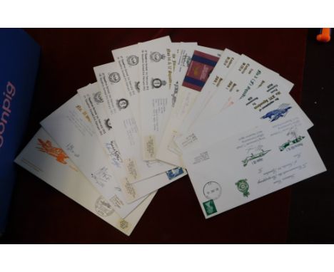 Great Britain RAF Philatelic Club Germany postal history group of 12 flown and many signed relating to anniv of Squadrons at 