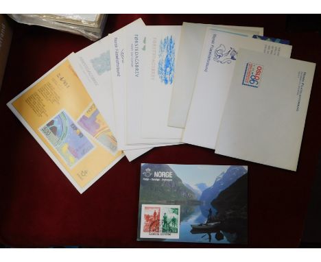 Norway 1981-1993 group of FDCs, postcards, philatelic exhibition tickets etc. With used and u/m stamps included, (11) items i