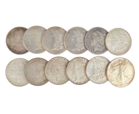 A quantity of United States of America coins, including; United States, Morgan Dollar, silver, 1878 (2), 1879, 1881 (2), 1882