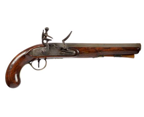 An English 16 bore flintlock pistol by Blair and Sutherlands, barrel 8.5 in., struck 'B&amp;S' and 'LONDON', private ordnance