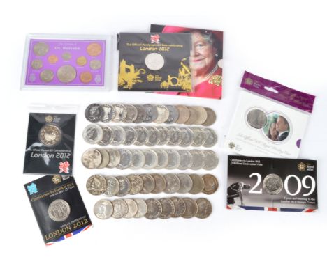 A quantity of British coins, including; George V, silver, Crown, 1935, (S 4048), very fine and nearly very fine; George VI, s