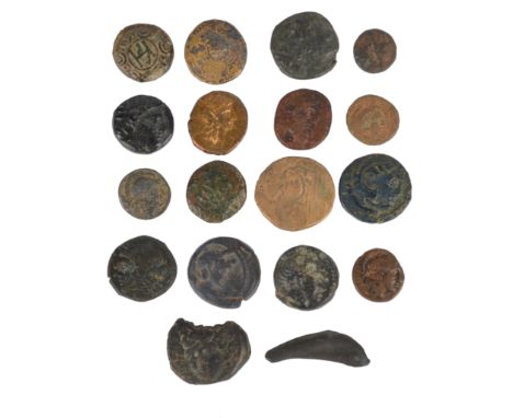 Coins of the ancient world, including; Hieron II (274-216 bc), head of Poseidon left, rev. ornamented trident head flanked by