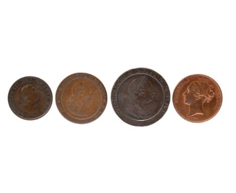 George III, copper two pence and penny, 1797, Soho Mint (S 3776 and 3777), very fine and good fine; half penny 1799 (S 3778),