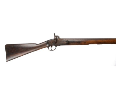 A Lovel's 1842 pattern Constabulary Carbine, barrel 26 in., full stocked with brass furniture, border line engraved lock, ste
