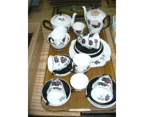 A Royal Albert " Masquerade " 35 piece tea service including tea and coffee pot. CONDITION REPORT: All first quality, just mi