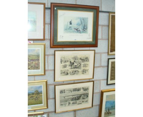Ross Goody " The Cheshire beagles at the Riddings " , limited edition print signed in pencil by the artist  and two black and