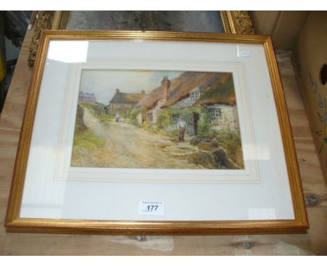 Attributed to Arthur Wilkinson (fl. 1892-1903) - 'Ormskirk Cottages'
Watercolour, bears label verso for the Old Mill Gallery 