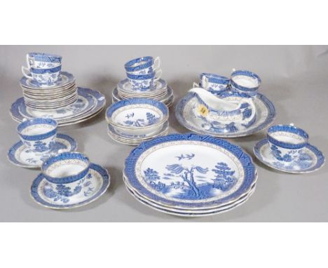 A 'Booths' blue and white 'Real Old Willow Pattern' part dinner and tea service. 