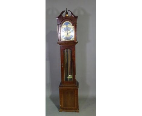 A 20th century German triple train chiming 'Grand Mother' longcase clock, 36cm wide x 180cm high. 