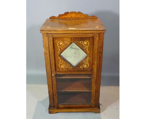 A Victorian rosewood music cabinet, 54cm wide x 93cm high. 