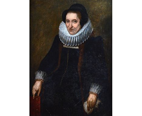 Dutch School (17th century), Portrait of a lady, oil on canvas, 97cm x 69cm. Illustrated. 
