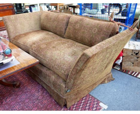 Peter Dudgeon; a 20th century Knole two seater sofa, upholstered in Watts of Westminster fabric, 160cm wide x 110cm deep x 90