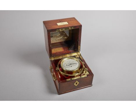 A Napoleon III mahogany and brass-mounted two-day marine chronometerBy Vissière, Paris, No. 230, circa 1860The plain mahogany