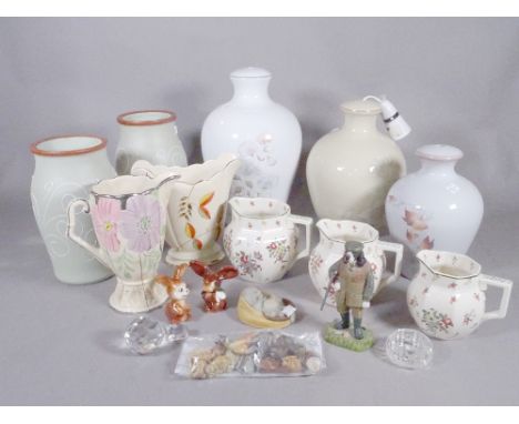 Ceramics, including; Denby lamps and vases, Royal Doulton jugs, two Goebel Rabbits and sundry, (qty). 